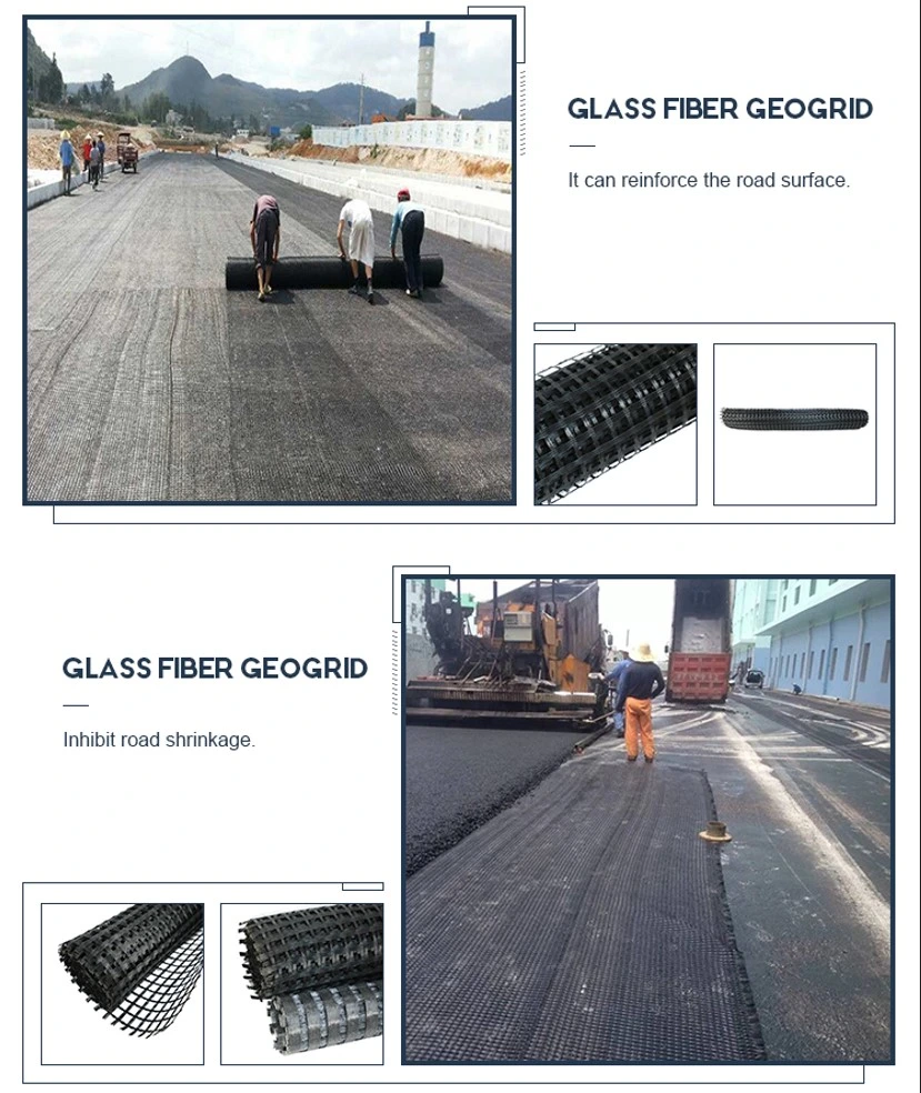 Rawilway 기초를 위한 가연 광물 입히는 섬유유리 토목 섬유 Geogrid 2