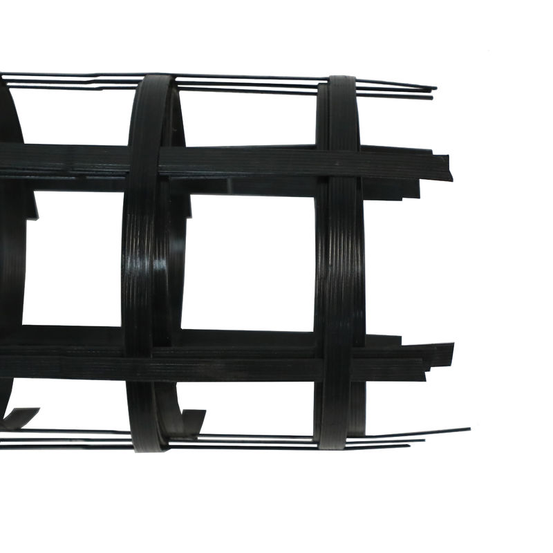 도로 노상 50kn/M-50kn/M을 위한 고강도 양축 폴리에스테르 PET 토목섬유 지오그리드