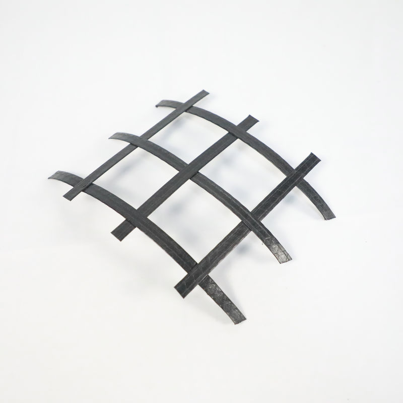 도로 노상 50kn/M-50kn/M을 위한 고강도 양축 폴리에스테르 PET 토목섬유 지오그리드