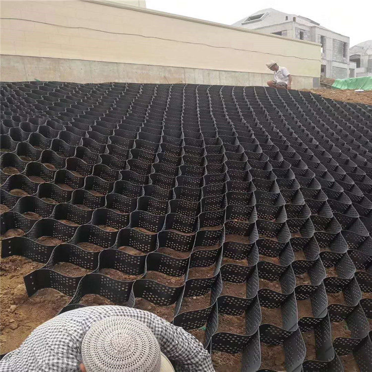 블랙 그레이브 안정기 격자 땅 HDPE 지오셀 공장 차고지 벽을 위한 그레이브 안정기