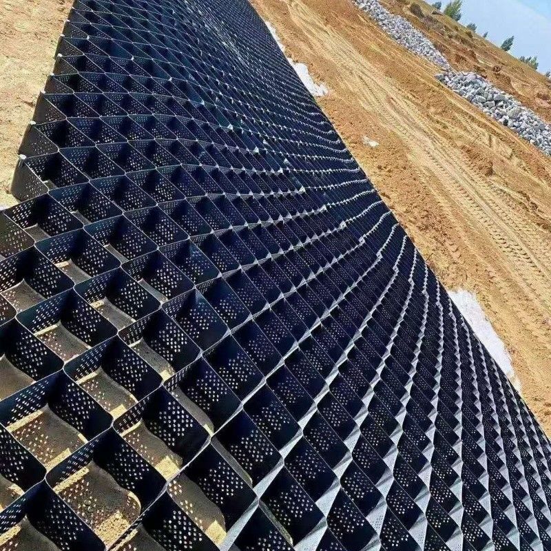 블랙 그레이브 안정기 격자 땅 HDPE 지오셀 공장 차고지 벽을 위한 그레이브 안정기