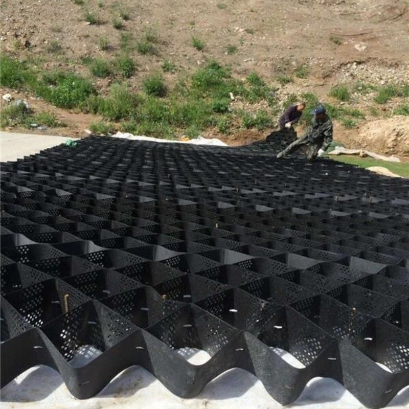 높은 꿀집 검은 HDPE 지질세포 강화 차고 도로 자갈 안정기 격자 지탱벽 둑