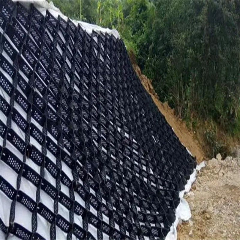 높은 꿀집 검은 HDPE 지질세포 강화 차고 도로 자갈 안정기 격자 지탱벽 둑