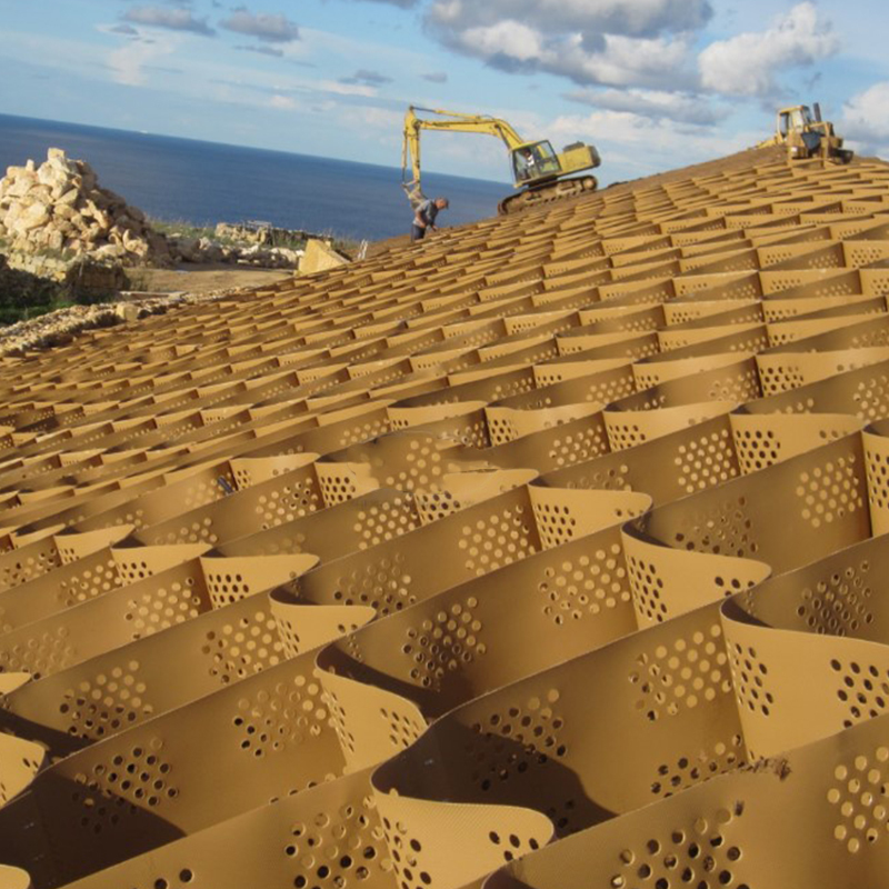 구조화 및 구멍을 뚫은 HDPE 플라스틱 지오셀 비석 격자