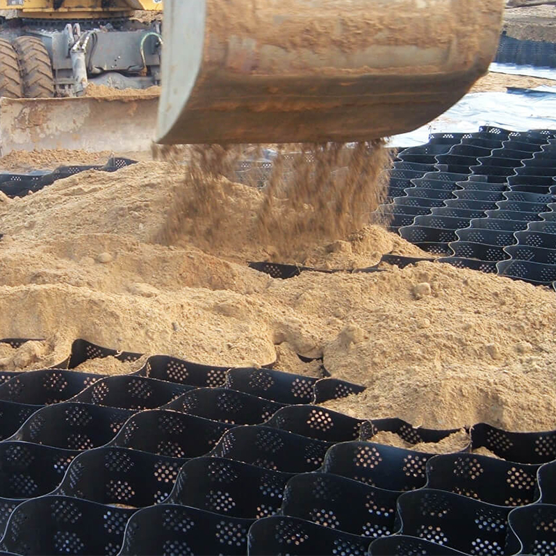 구조화 및 구멍을 뚫은 HDPE 플라스틱 지오셀 비석 격자