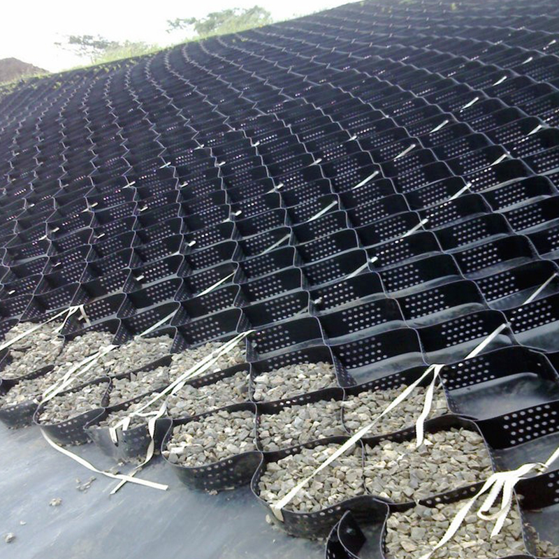 구조화 및 구멍을 뚫은 HDPE 플라스틱 지오셀 비석 격자